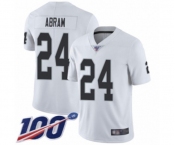 Youth Oakland Raiders #24 Johnathan Abram White Vapor Untouchable Limited Player 100th Season Football Jersey