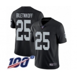 Youth Oakland Raiders #25 Fred Biletnikoff Black Team Color Vapor Untouchable Limited Player 100th Season Football Jersey