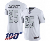 Youth Oakland Raiders #25 Fred Biletnikoff Limited White Rush Vapor Untouchable 100th Season Football Jersey