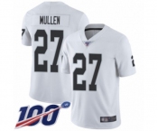 Youth Oakland Raiders #27 Trayvon Mullen White Vapor Untouchable Limited Player 100th Season Football Jersey