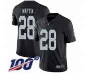 Youth Oakland Raiders #28 Doug Martin Black Team Color Vapor Untouchable Limited Player 100th Season Football Jersey