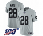 Youth Oakland Raiders #28 Doug Martin Limited Silver Inverted Legend 100th Season Football Jersey