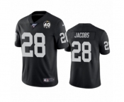 Youth Oakland Raiders #28 Josh Jacobs Black 60th Anniversary Vapor Untouchable Limited Player 100th Season Football Jersey