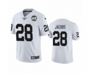 Youth Oakland Raiders #28 Josh Jacobs White 60th Anniversary Vapor Untouchable Limited Player 100th Season Football Jersey