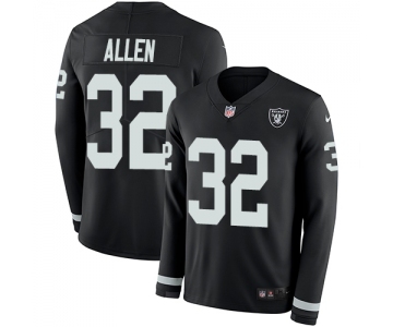 Youth Oakland Raiders #32 Marcus Allen Limited Black Therma Long Sleeve Football Jersey