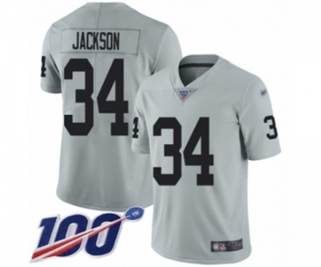 Youth Oakland Raiders #34 Bo Jackson Limited Silver Inverted Legend 100th Season Football Jersey