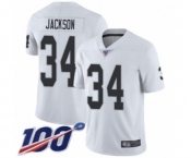 Youth Oakland Raiders #34 Bo Jackson White Vapor Untouchable Limited Player 100th Season Football Jersey