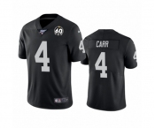 Youth Oakland Raiders #4 Derek Carr Black 60th Anniversary Vapor Untouchable Limited Player 100th Season Football Jersey