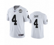 Youth Oakland Raiders #4 Derek Carr White 60th Anniversary Vapor Untouchable Limited Player 100th Season Football Jersey