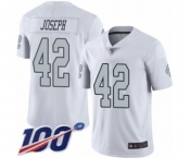 Youth Oakland Raiders #42 Karl Joseph Limited White Rush Vapor Untouchable 100th Season Football Jersey