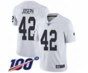 Youth Oakland Raiders #42 Karl Joseph White Vapor Untouchable Limited Player 100th Season Football Jersey