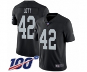 Youth Oakland Raiders #42 Ronnie Lott Black Team Color Vapor Untouchable Limited Player 100th Season Football Jersey