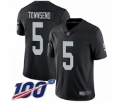 Youth Oakland Raiders #5 Johnny Townsend Black Team Color Vapor Untouchable Limited Player 100th Season Football Jersey