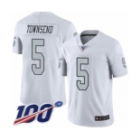 Youth Oakland Raiders #5 Johnny Townsend Limited White Rush Vapor Untouchable 100th Season Football Jersey