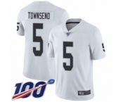 Youth Oakland Raiders #5 Johnny Townsend White Vapor Untouchable Limited Player 100th Season Football Jersey