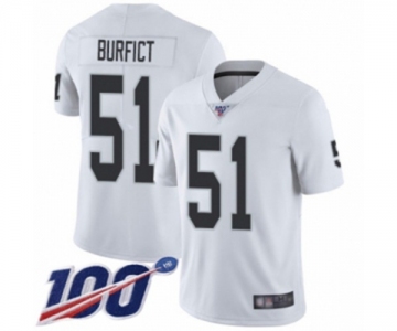 Youth Oakland Raiders #51 Vontaze Burfict White Vapor Untouchable Limited Player 100th Season Football Jersey