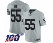 Youth Oakland Raiders #55 Marquel Lee Limited Silver Inverted Legend 100th Season Football Jersey