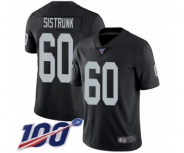 Youth Oakland Raiders #60 Otis Sistrunk Black Team Color Vapor Untouchable Limited Player 100th Season Football Jersey