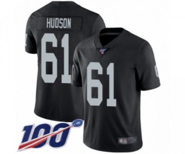 Youth Oakland Raiders #61 Rodney Hudson Black Team Color Vapor Untouchable Limited Player 100th Season Football Jersey