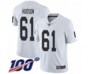 Youth Oakland Raiders #61 Rodney Hudson White Vapor Untouchable Limited Player 100th Season Football Jersey