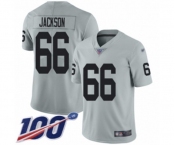 Youth Oakland Raiders #66 Gabe Jackson Limited Silver Inverted Legend 100th Season Football Jersey