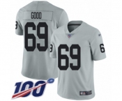 Youth Oakland Raiders #69 Denzelle Good Limited Silver Inverted Legend 100th Season Football Jersey