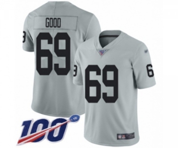 Youth Oakland Raiders #69 Denzelle Good Limited Silver Inverted Legend 100th Season Football Jersey