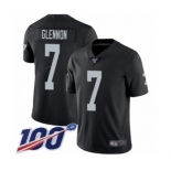 Youth Oakland Raiders #7 Mike Glennon Black Team Color Vapor Untouchable Limited Player 100th Season Football Jersey