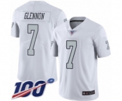 Youth Oakland Raiders #7 Mike Glennon Limited White Rush Vapor Untouchable 100th Season Football Jersey