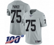 Youth Oakland Raiders #75 Brandon Parker Limited Silver Inverted Legend 100th Season Football Jersey