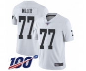 Youth Oakland Raiders #77 Kolton Miller White Vapor Untouchable Limited Player 100th Season Football Jersey