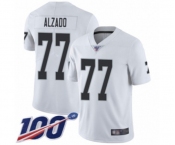 Youth Oakland Raiders #77 Lyle Alzado White Vapor Untouchable Limited Player 100th Season Football Jersey