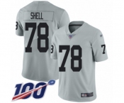 Youth Oakland Raiders #78 Art Shell Limited Silver Inverted Legend 100th Season Football Jersey