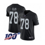 Youth Oakland Raiders #78 Justin Ellis Black Team Color Vapor Untouchable Limited Player 100th Season Football Jersey