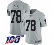 Youth Oakland Raiders #78 Justin Ellis Limited Silver Inverted Legend 100th Season Football Jersey