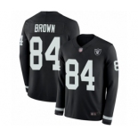 Youth Oakland Raiders #84 Antonio Brown Limited Black Therma Long Sleeve Football Jersey