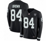 Youth Oakland Raiders #84 Antonio Brown Limited Black Therma Long Sleeve Football Jersey