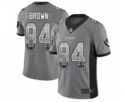 Youth Oakland Raiders #84 Antonio Brown Limited Gray Rush Drift Fashion Football Jersey