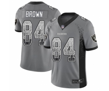 Youth Oakland Raiders #84 Antonio Brown Limited Gray Rush Drift Fashion Football Jersey