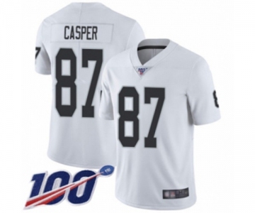 Youth Oakland Raiders #87 Dave Casper White Vapor Untouchable Limited Player 100th Season Football Jersey