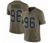 Youth Oakland Raiders #96 Clelin Ferrell Limited Olive 2017 Salute to Service Football Jersey