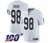 Youth Oakland Raiders #98 Maxx Crosby White Vapor Untouchable Limited Player 100th Season Football Jersey