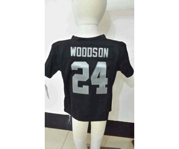 nike kids nfl jerseys oakland raiders #24 woodson black[nike][woodson]