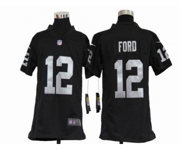 nike youth nfl jerseys oakland raiders #12 jacoby ford black[nike]