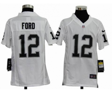 nike youth nfl jerseys oakland raiders #12 jacoby ford white[nike]