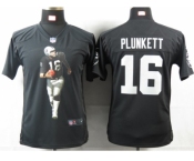 nike youth nfl jerseys oakland raiders #16 plunkett black[portrait fashion]