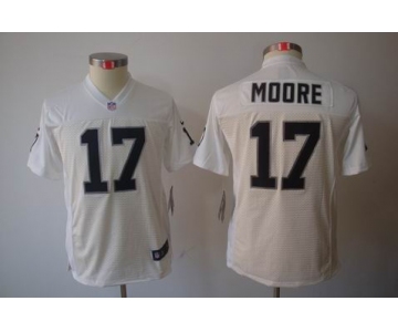 nike youth nfl jerseys oakland raiders #17 moore white[nike limited]