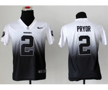 nike youth nfl jerseys oakland raiders #2 pryor white-grey[nike drift fashion][second version]