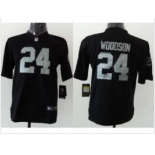 nike youth nfl jerseys oakland raiders #24 woodson black[nike][woodson]