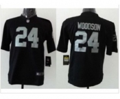 nike youth nfl jerseys oakland raiders #24 woodson black[nike][woodson]